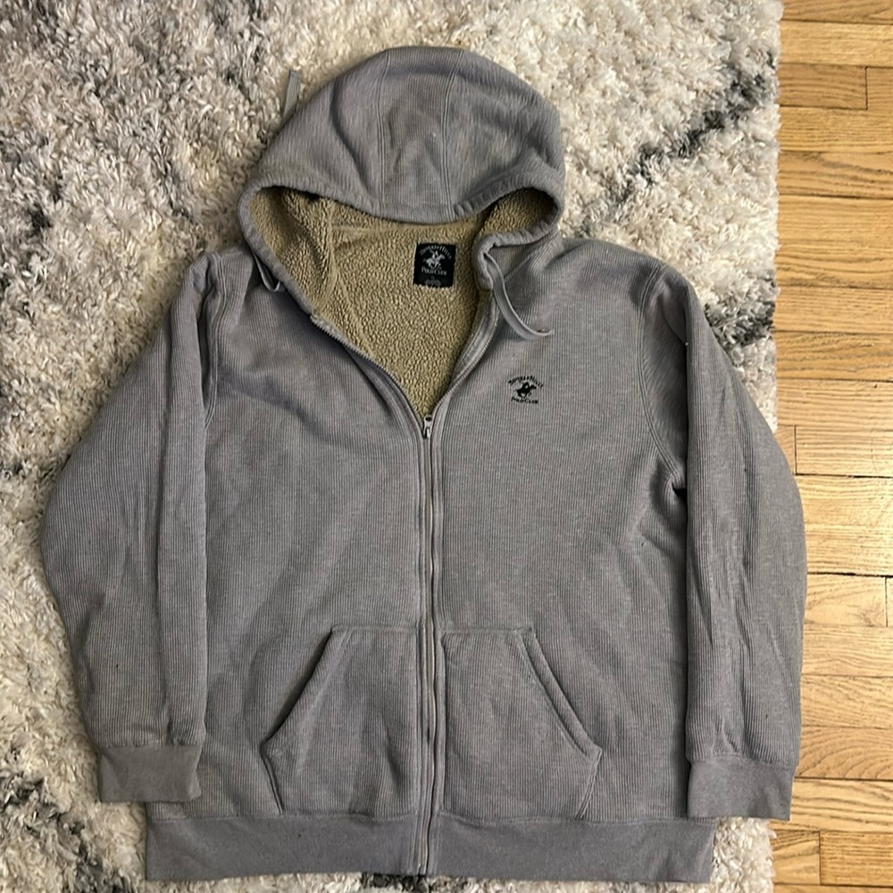 Men’s Sherpa lined hooded zip up